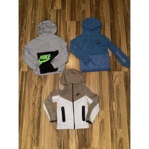 Nike Boys Youth Small 8 Pullover Hoodie Hooded Sweatshirt Lot Fleece Tech Zip